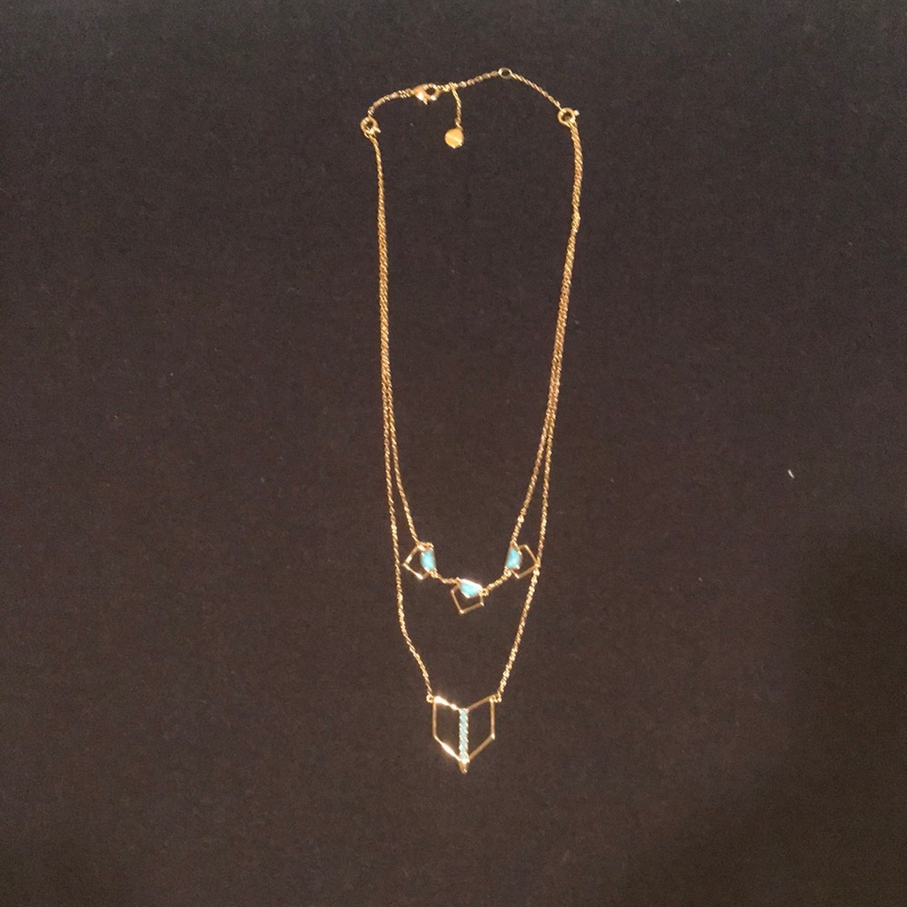 Stella & Dot two in one necklace with turquoise colored stones